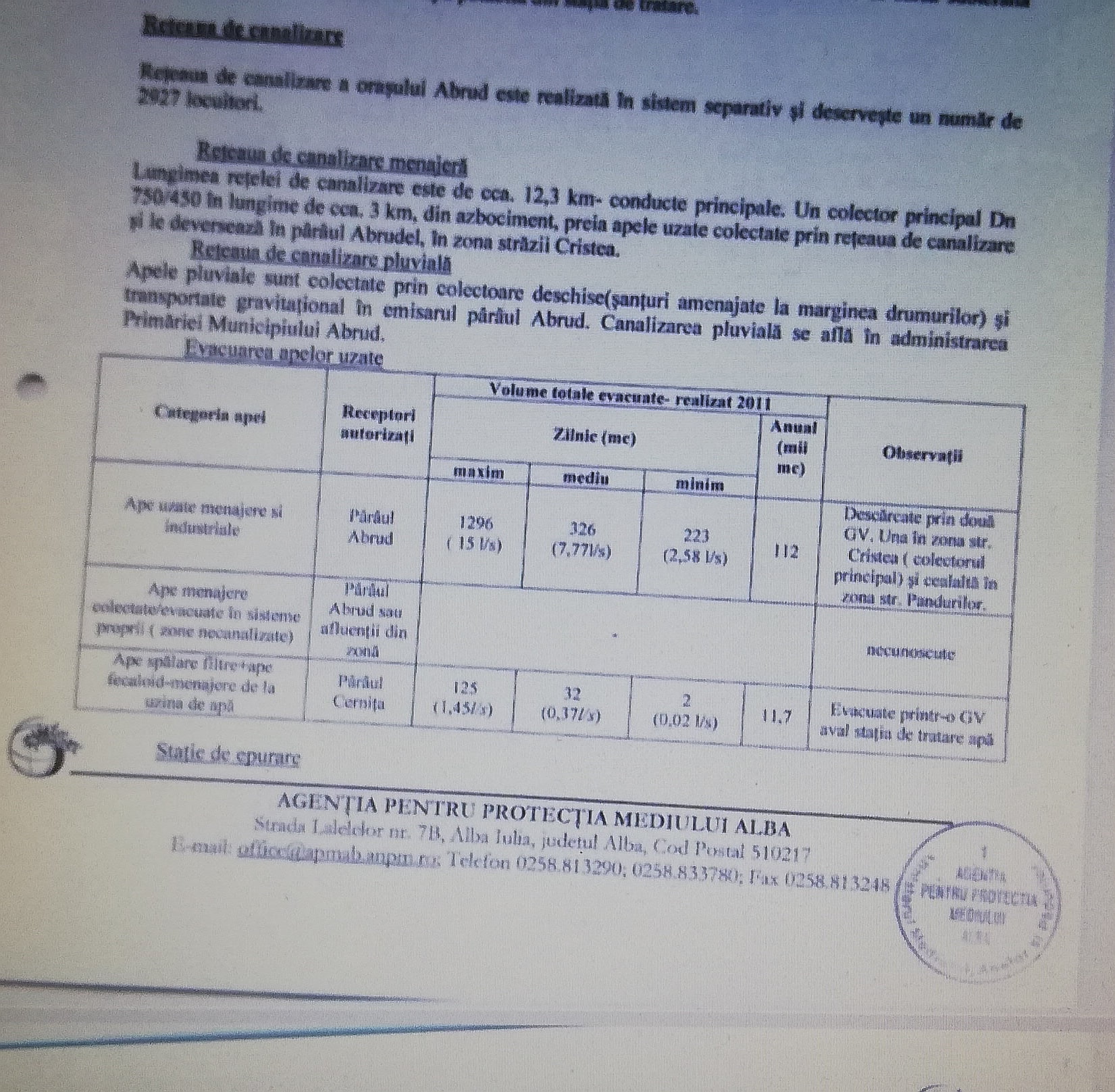 Mizeria dintr-o rețea de canalizare prost concepută din Abrud este deversată în râul Abrudel!