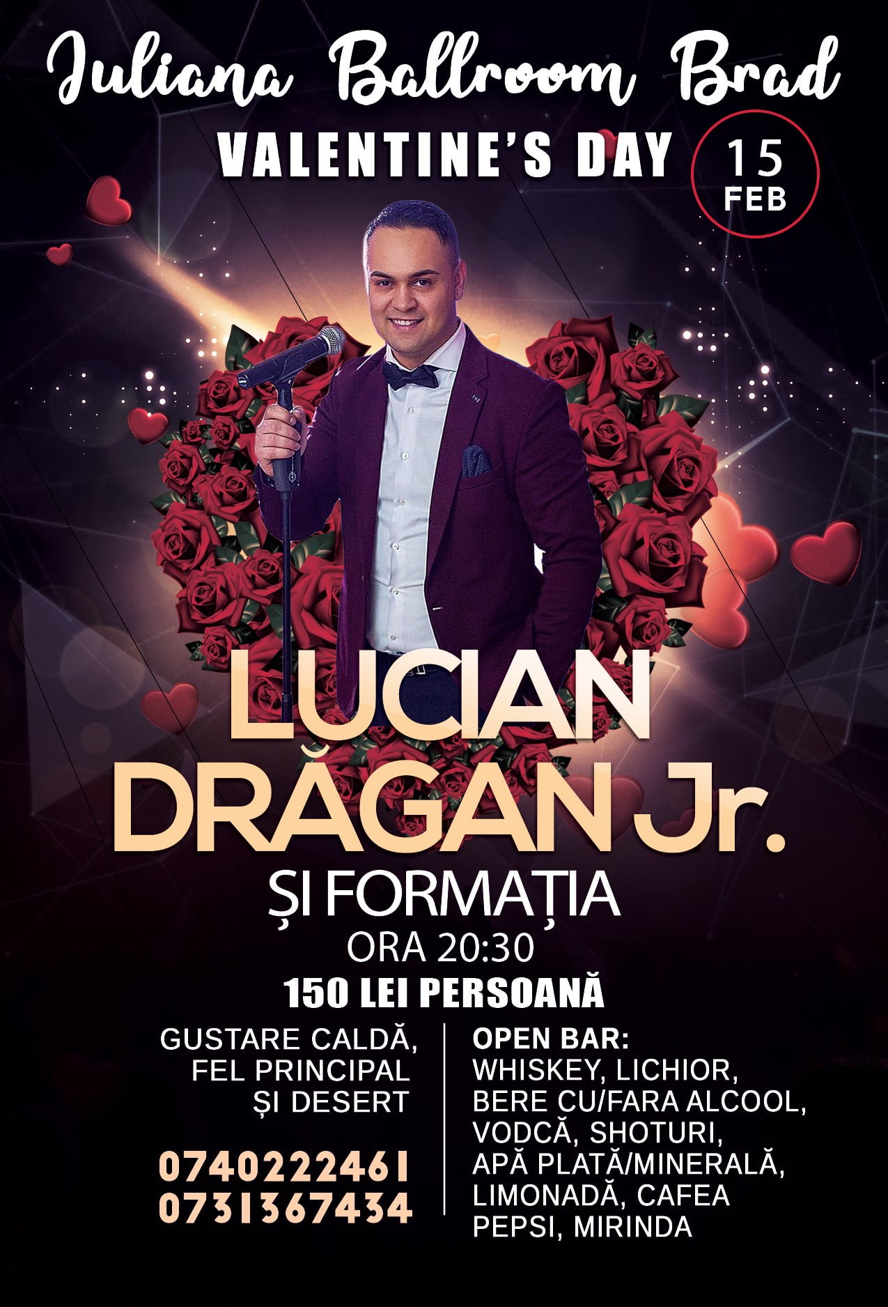 Petrecere cu Lucian Drăgan Jr. de Valentine’s Day în Brad