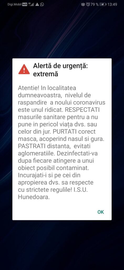 Brădenii au primit prin SMS o alertă de urgență extremă!