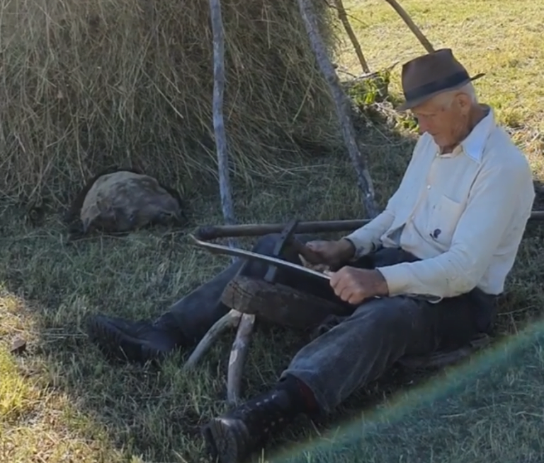 (VIDEO) Cum se bate coasa în Apuseni, în Gârda de Sus?