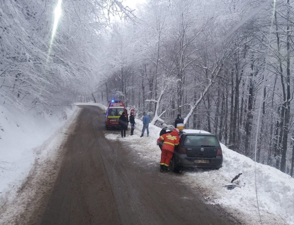 Accident la urcare spre Stâna de Vale