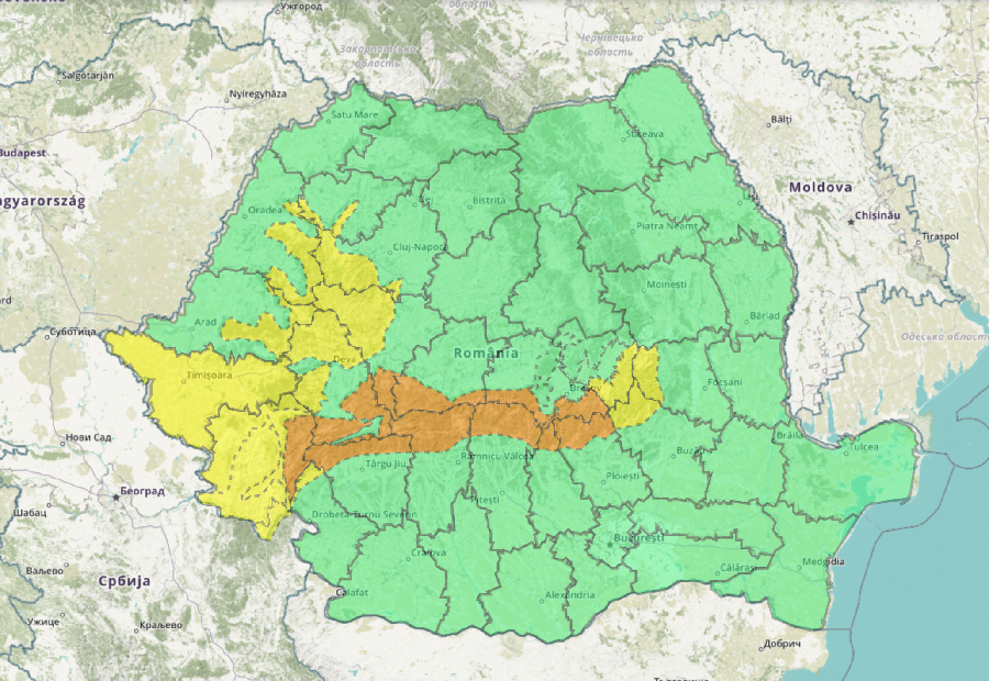 Cod Galben de intensificări ale vântului și ninsori viscolite în Munții Apuseni!