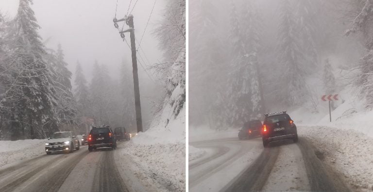 DN75 în zona Arieșeni este înzăpezit dar circulabil! Conduceți cu grijă!