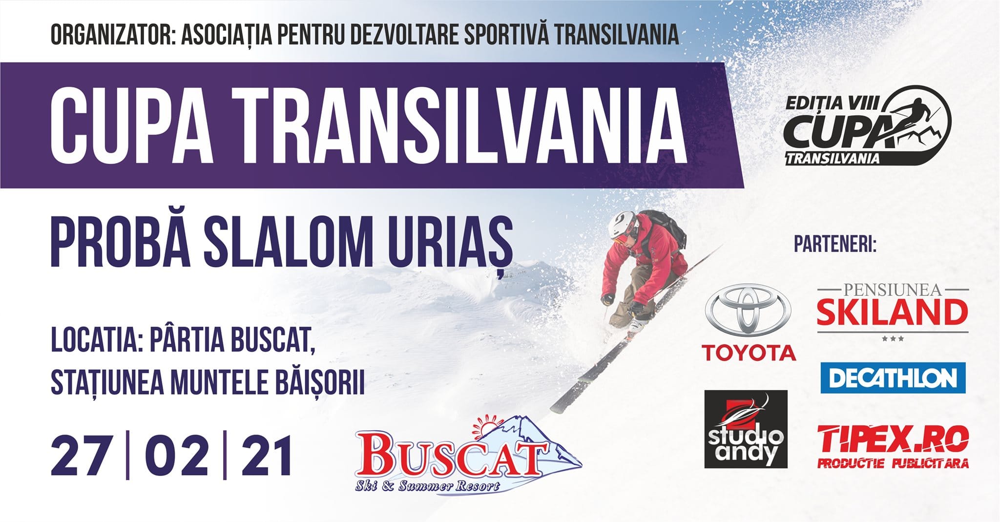 Concurs de schi alpin, probă slalom uriaș – „Cupa Transilvania”, în acest weekend, la Buscat Băișoara
