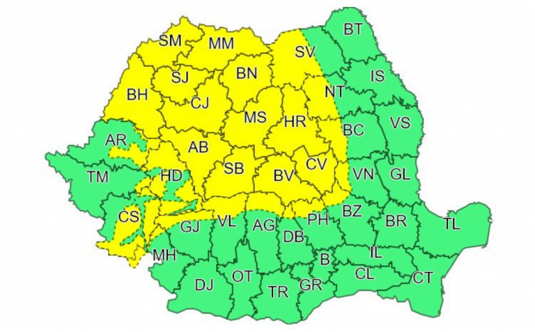 COD GALBEN de vânt puternic în zona Munților Apuseni