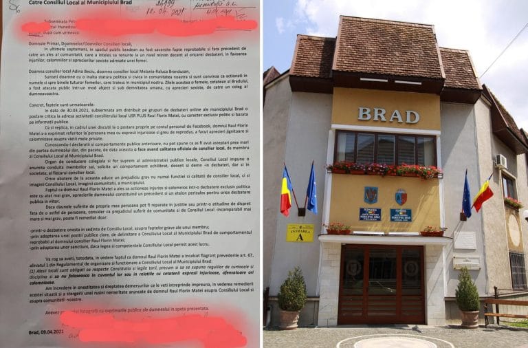 O brădeancă solicită Consiliului Local Brad să amendeze „limbajul injurios” al lui Raul Matei. Ce îi răspunde consilierul local?