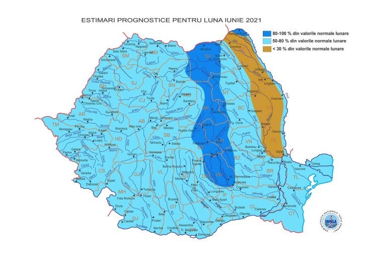 În iunie, regimul hidrologic în bazinul CRIȘURI se va situa între 50%-80% din mediile multianuale lunare