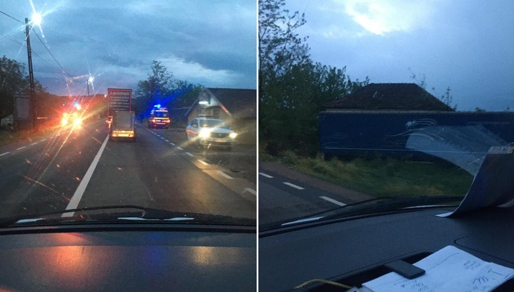 Accident pe DN1 E60: Un TIR s-a răsturnat în afara carosabilului în Tileagd! Atenție se circulă greu în zonă!