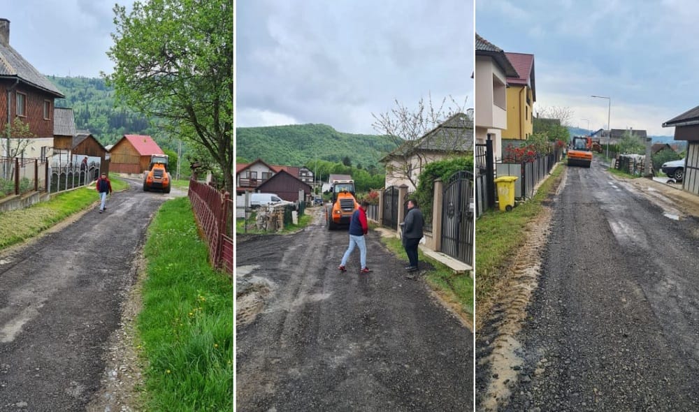 Strada din zona Muncel din Câmpeni a fost recent acoperită cu un strat de asfalt măcinat: Urmează modernizarea străzii!