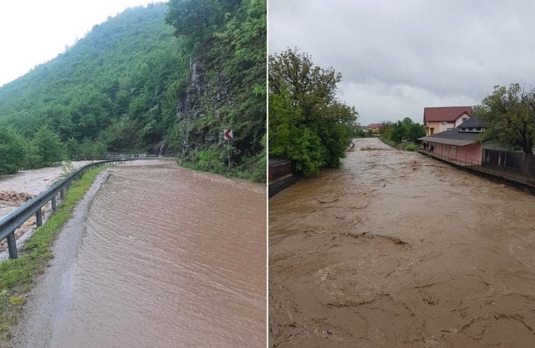(VIDEO & FOTO) INUNDAȚII în bazinul Crișului Negru în zona Beiuș – Pietroasa!