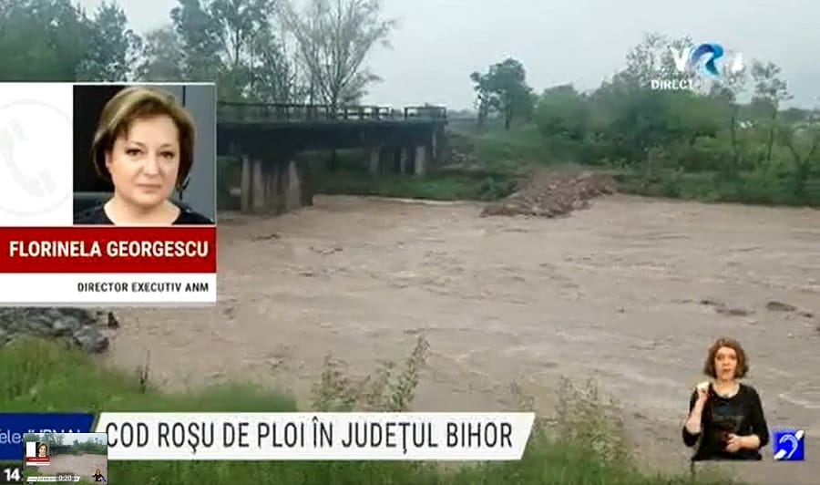 Florinela Georgescu (ANM), despre ploile din Apuseni: Este o cantitate record pentru un interval de mai puțin de 24 de ore