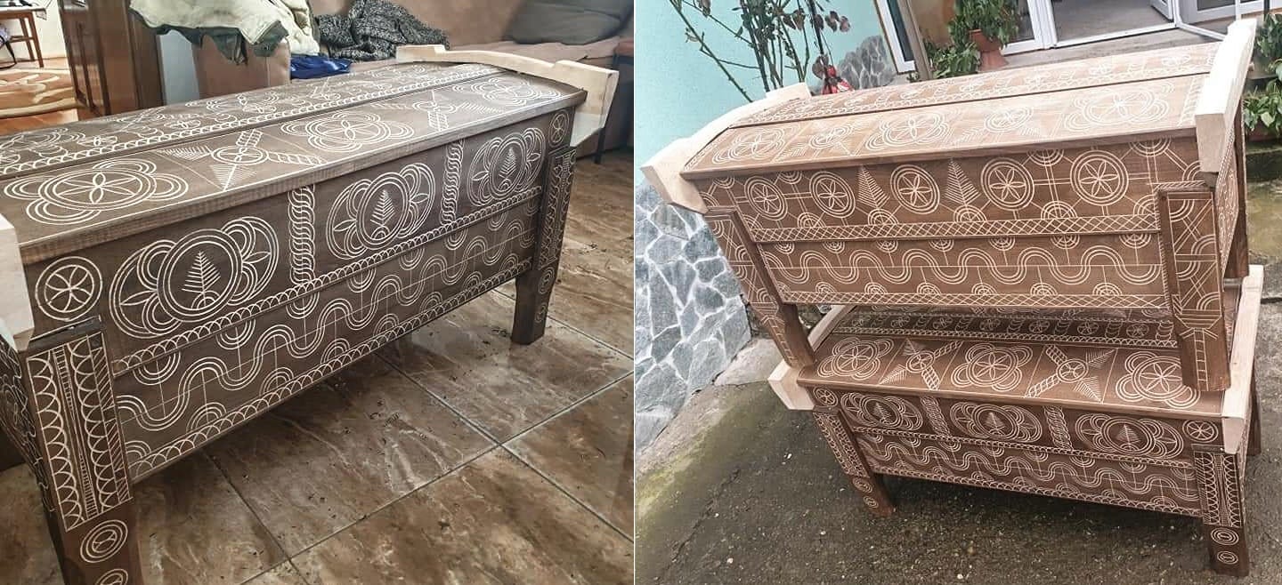 Meşteşugul lădăritului nu s-a stins la Budureasa: „Lădoaiele”, decorate cu motive populare și simboluri tradiționale, sunt o adevărată operă de artă locală