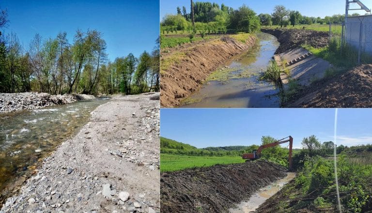 Lucrările de decolmatare continuă pe Crișul Negru, Valea Asou, Valea Dijir și Valea Făncica