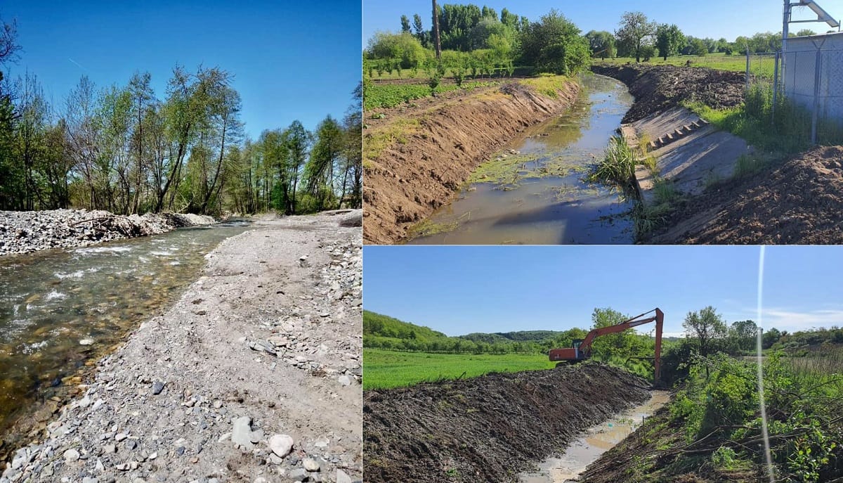 Lucrările de decolmatare continuă pe Crișul Negru, Valea Asou, Valea Dijir și Valea Făncica
