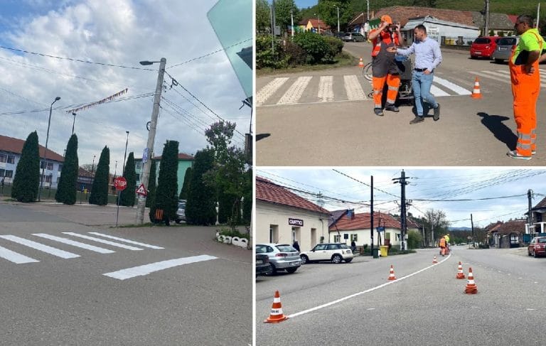 Curățenia de primăvară continuă în Sebiș: S-a refăcut semnalizarea rutieră iar cimitirul a fost igienizat