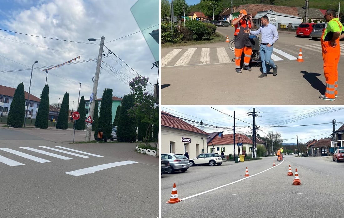 Curățenia de primăvară continuă în Sebiș: S-a refăcut semnalizarea rutieră iar cimitirul a fost igienizat