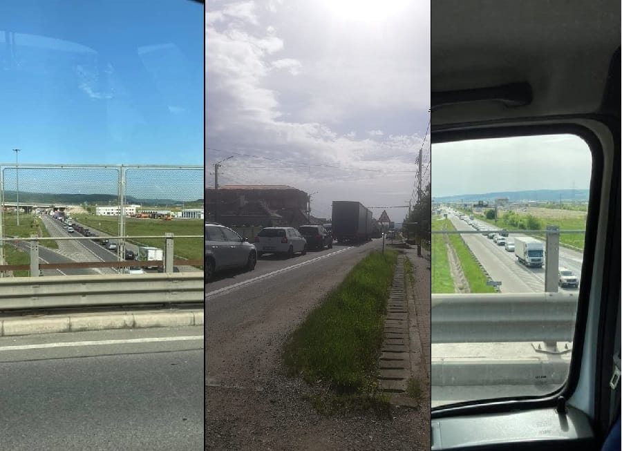 (VIDEO) Trafic INFERNAL pe DN1 E60 la intrare în Gilău, dinspre Huedin!