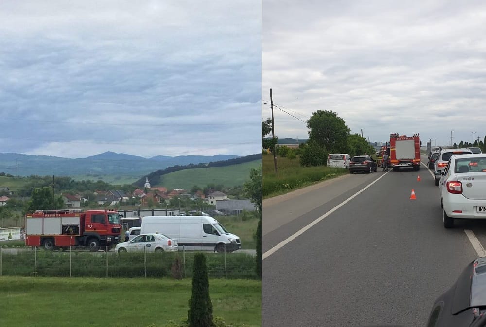 Accident în zona OMW Gilău: Se circulă greu pe DN1 E60