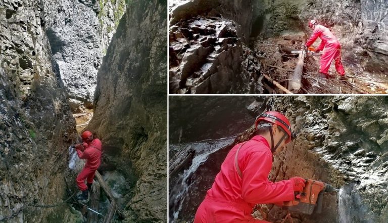 Salvatorii de la Salvaspeo Bihor au efectuat lucrări de amenajare pe traseul ce străbate Cetăţile Rădesei