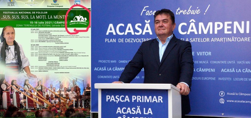 PSD Câmpeni îl acuză pe Cristian Dan Pasca că și-a folosit sloganul din campanie la festivalul „Sus, sus, sus, la moți, la munte”