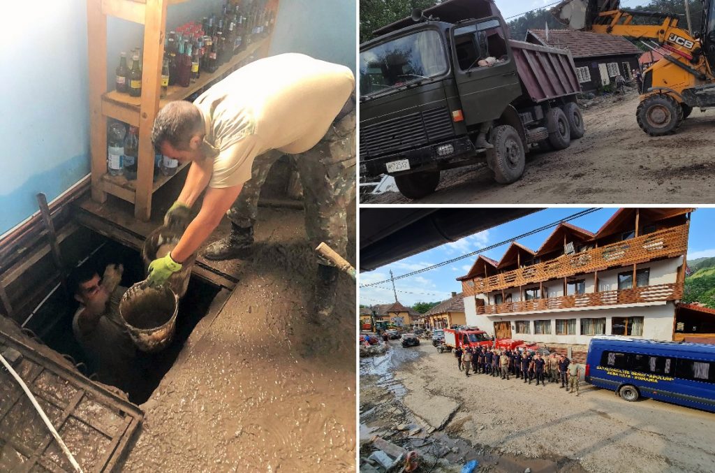 Militarii de la 136 Geniu „Apulum” își continuă misiunea în Ocoliș și Sohodol localități afectate de recentele inundații