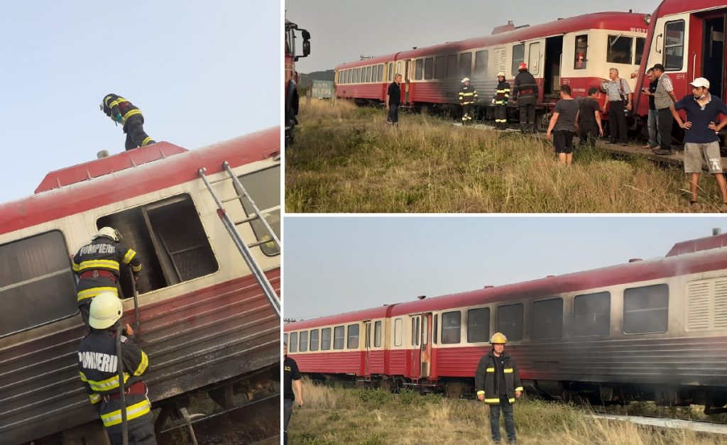 (FOTO) Incendiu pe trenul REGIO Brad – Arad: Mecanicul a alertat serviciul 112 în jurul orei 20.00!