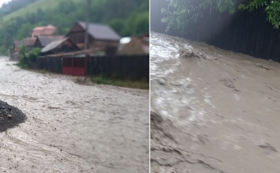 Echipajele ISU Cluj au salvat mai mulți clujeni dintr-o viitură produsă în Ocolișel, comuna Iara!