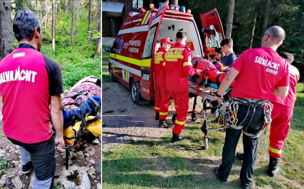 O turistă a fost salvată de salvamontiștii bihoreni în zona intersecției cu drumul dintre Glăvoi și Cabana Cetățile Ponorului