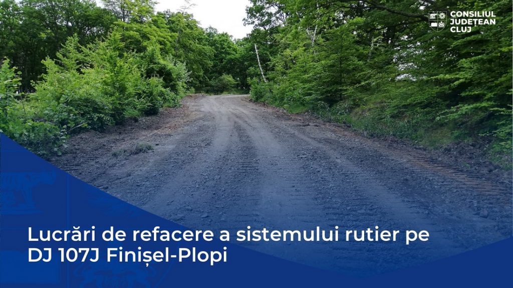 Lucrări de refacere a sistemului rutier pe drumul județean 107J Finișel-Plopi