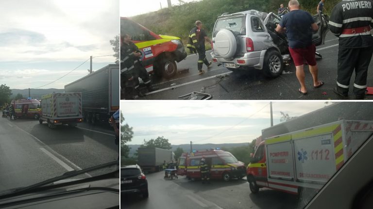Accident pe DN1 E60 în Piatra Craiului: Pompierii au descarcerat două minore!