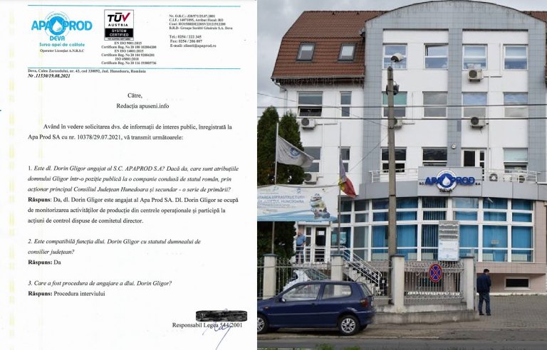 Cum a fost angajat și care sunt atribuțiile lui Dorin Gligor la S.C. APA PROD S.A. (RĂSPUNS OFICIAL)