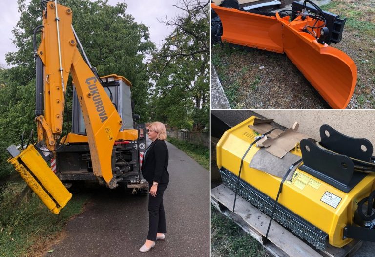 Un tocător de vegetație și o lamă pentru deszăpezire au fost achiziționate de primăria Câmpani (BH) pentru  buldoexcavatorul comunei!