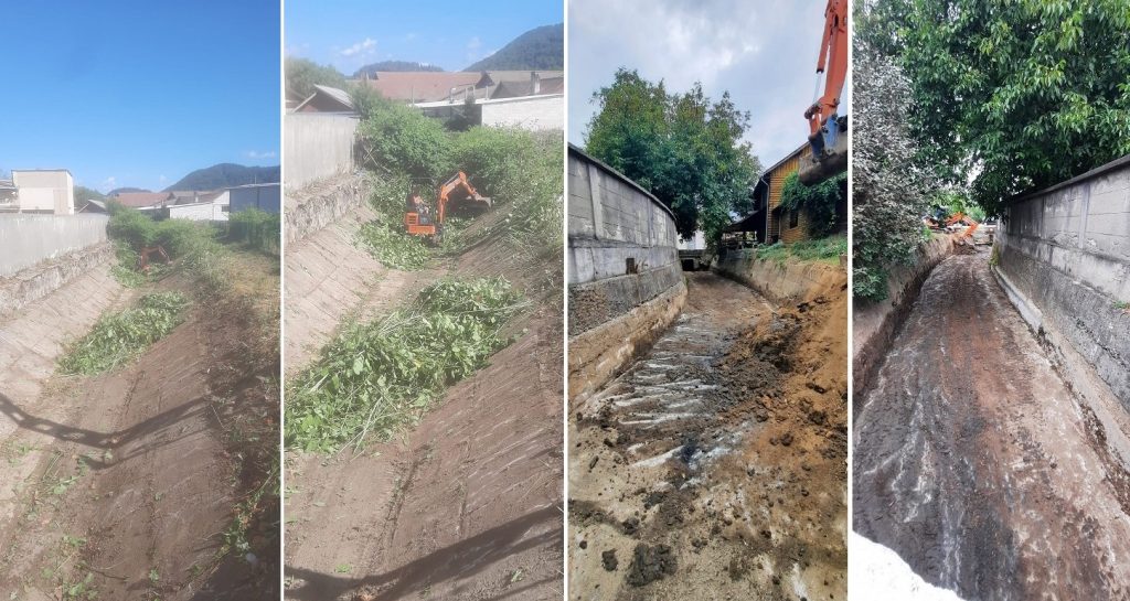 Lucrări de decolmatare la Valea Luncii și la Valea Răbăresei din Brad