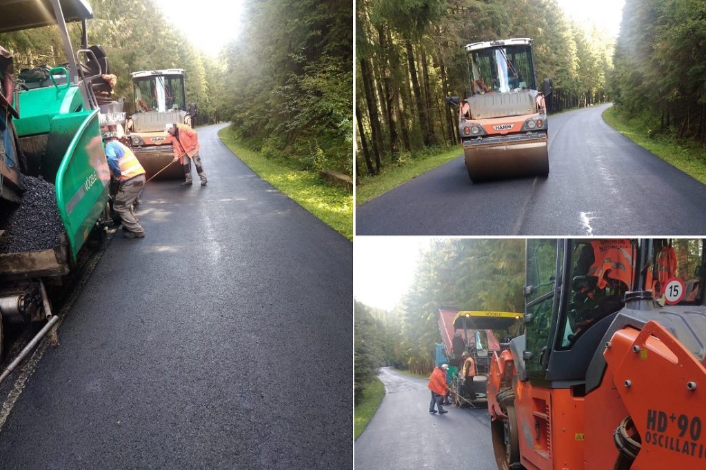 Lucrări de reparații asfaltice pe DN 1R „Transursoaia” în Poiana Horea