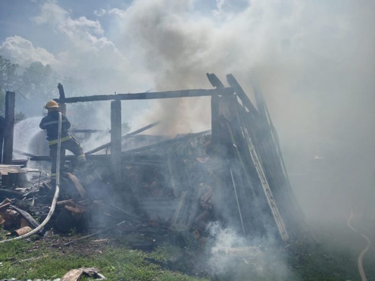 Pompierii din Aleșd au acționat pentru  lichidarea unui incendiu de la o magazie din cadrul unei gospodării din Bratca