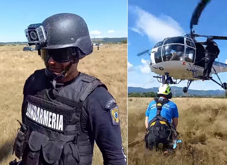 (VIDEO) Operaţiune a Grupei de Acţiuni Speciale pe DN76 şi în Padiş, cu elicoptere, coborâri în rapel și asalturi!