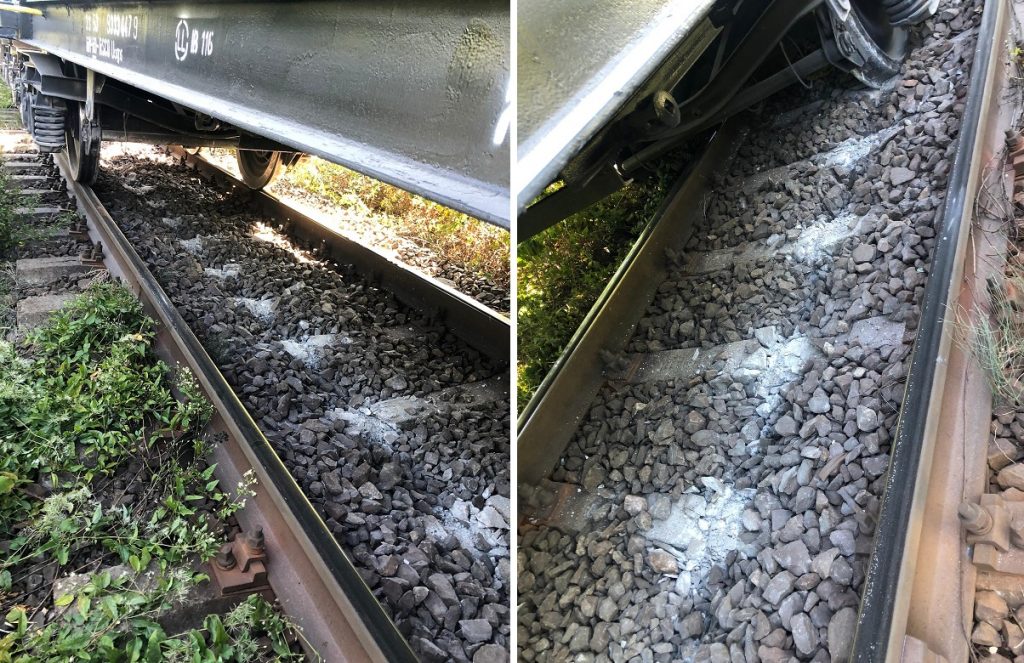 Trafic feroviar întrerupt între staţiile Mintia şi Brănişca, după ce un vagon al unui tren de marfă a deraiat