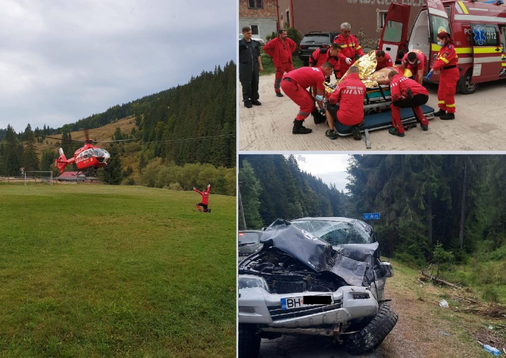 Un bărbat din Lunca a fost implicat într-un accident grav de DN75, Vârtop – Arieșeni: A fost preluat de un elicopter SMURD!