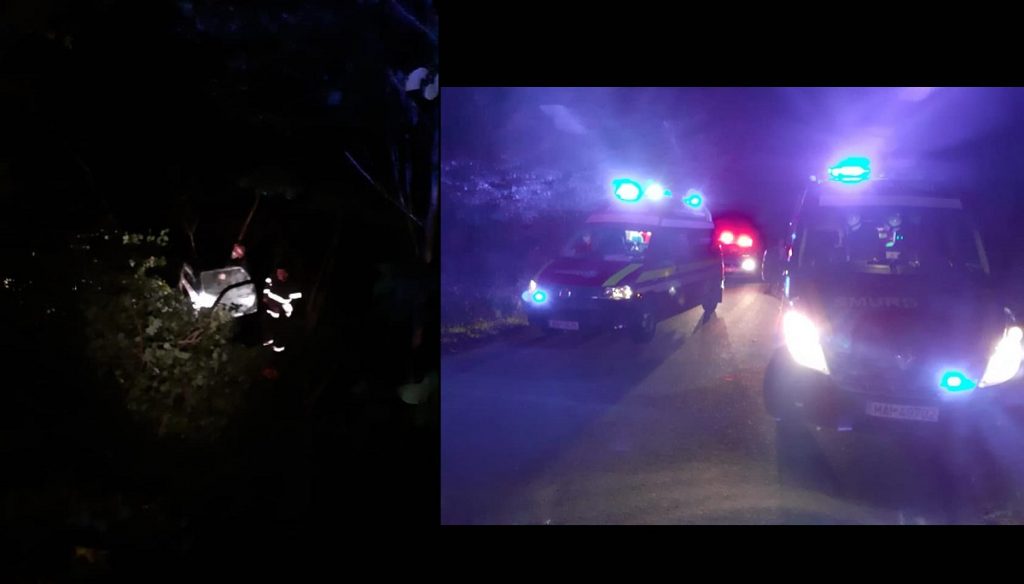 Un tânăr de 18 ani din Mihai Viteazu a căzut cu mașina de pe DJ 107N, într-o râpă, trei metri, în râul Valea Ierii