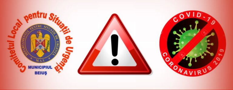 Rata URIAȘĂ de infectări cu COVID-19 din BEIUȘ a determinat Comitetul Local pentru Situații de Urgență să ia noi măsuri!