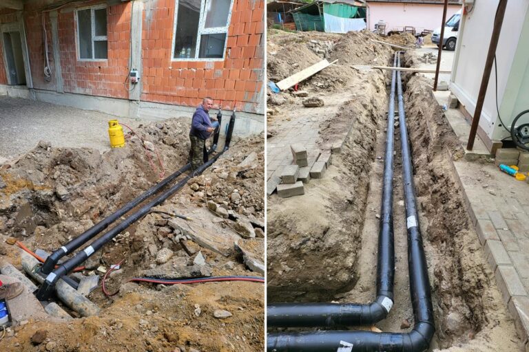 Lucrările la branșamentul noii clădiri de la Spitalul din Sebiș sunt aproape finalizate