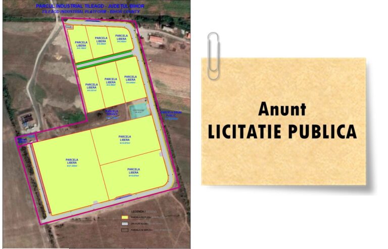Termenul de depunere a ofertelor la licitația pentru cele două loturi din Parcul Industrial Tileagd se prelungește