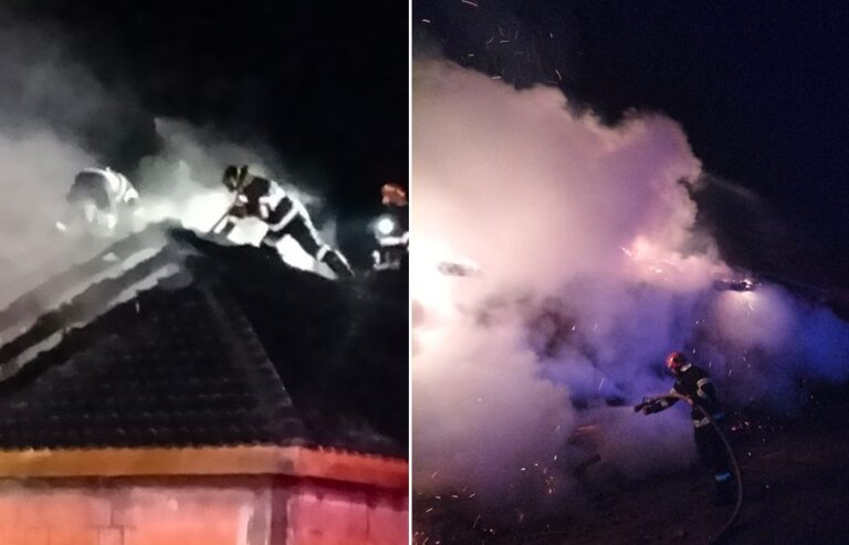 Incendiu la o casă din Aleșd: Pompierii au reușit să împiedice propagarea incendiului la o casă învecinată