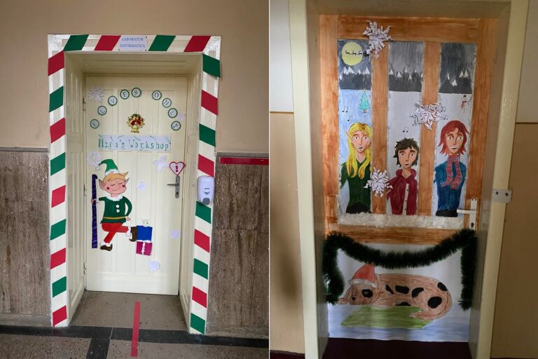 Liceul Teoretic „Avram Iancu” din Brad a fost decorat în spiritul Crăciunului