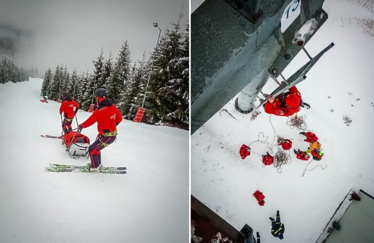 (FOTO) Salvamont Vlădeasa Cluj a participat la un exercițiu pe pârtia de la Mărișel