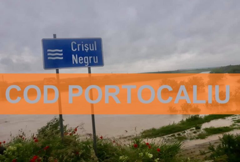 Noi avertizări Cod Portocaliu de INUNDAȚII pe Crișul Negru, în zona Tinca – Beiuș!
