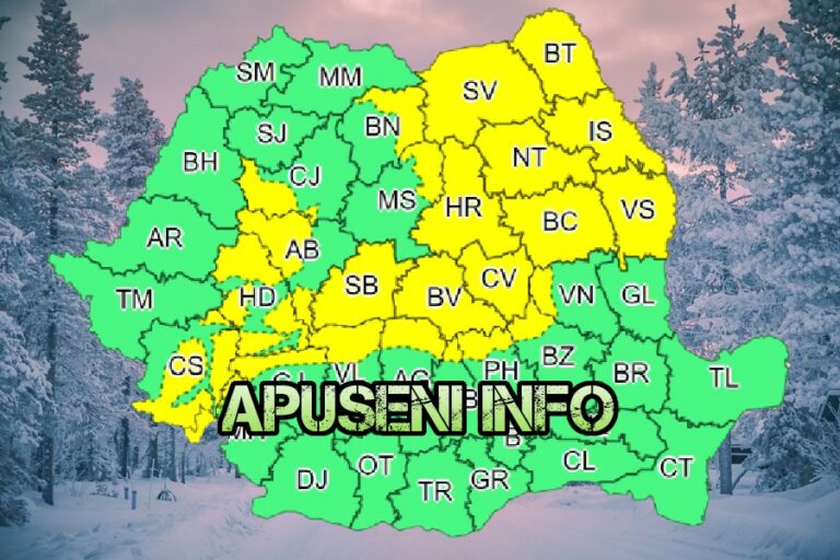 Cod Galben de ninsoare și viscol în Munții Apuseni