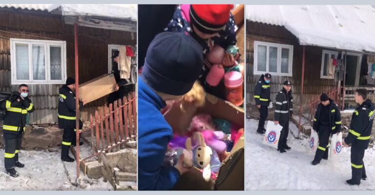 Pompierii din Câmpeni au fost mesagerii lui Moș Crăciun în satele izolate din Munții Apuseni