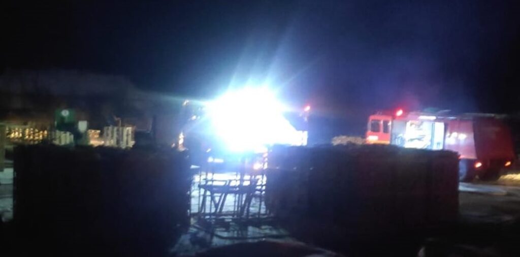 Incendiu la un depozit de material lemnos din Finiș