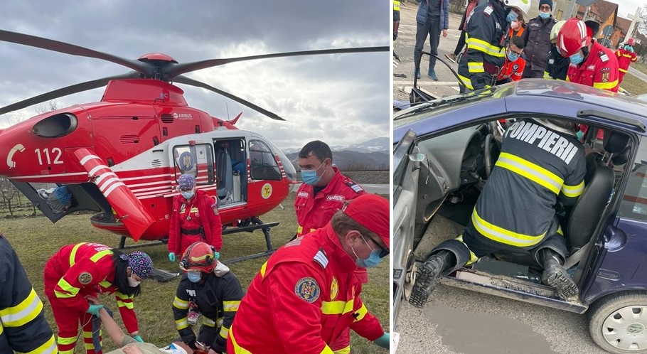 Pompierii din Beiuș au intervenit pentru salvarea victimelor unui accident rutier produs în Drăgănești